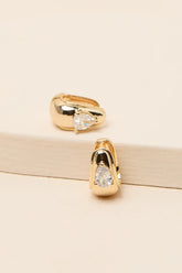 Belia Gold Rhinestone Chunky Hoop Earrings