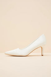 Salone White Satin Jacquard Pointed-Toe Pumps