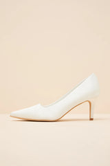 Salone White Satin Jacquard Pointed-Toe Pumps