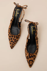 Lacey Leopard Suede Pointed-Toe Slingback Pumps