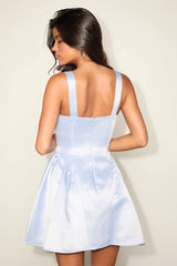 Adorable Promise Wine Red Satin Sleeveless Mini Dress