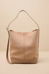 Denise Tan Suede Slouchy Tote Bag