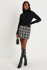 Snuggly Touch Burgundy Cable Knit Turtleneck Sweater