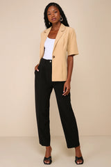 Sophisticated Company Rust Red Straight Leg Trouser Pants