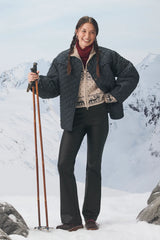 Hanson Black Coated Low-Rise Bootcut Pants