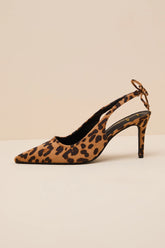 Lacey Leopard Suede Pointed-Toe Slingback Pumps