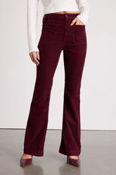 Relia Wine Red Corduroy High-Rise Flare Pants