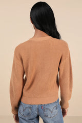 Toasty Babe Black Knit Button-Up Cropped Cardigan