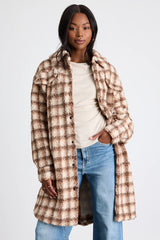 Winter Winds Blue Plaid Shearling Jacket