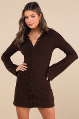 Cuddly Sweetness Heather Green Button-Front Sweater Mini Dress