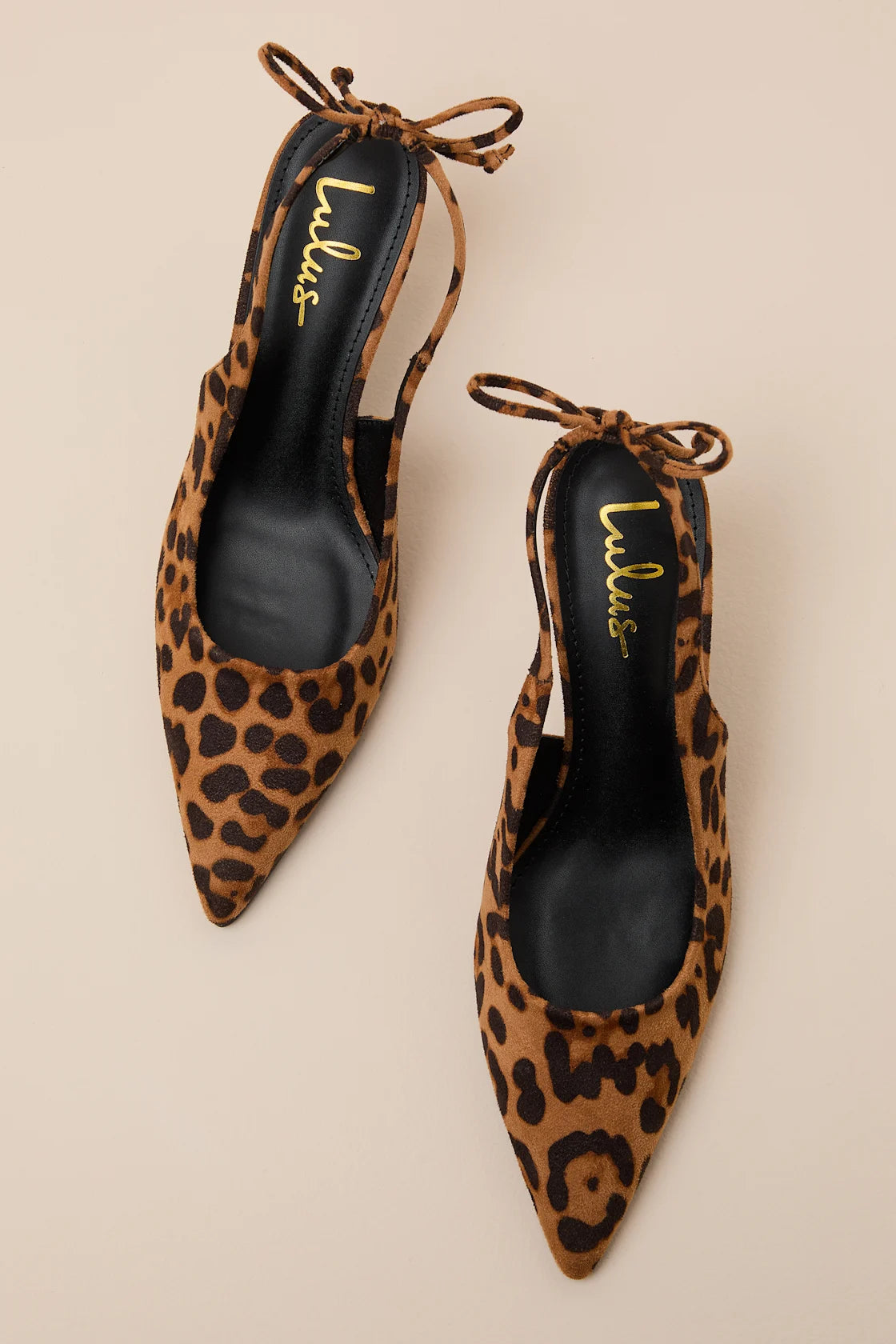 Lacey Leopard Suede Pointed-Toe Slingback Pumps
