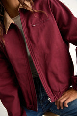 Haimi Burgundy Cotton Barn Jacket