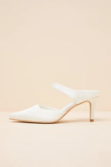 Kalinda Ivory Satin Jacquard Mule Pumps