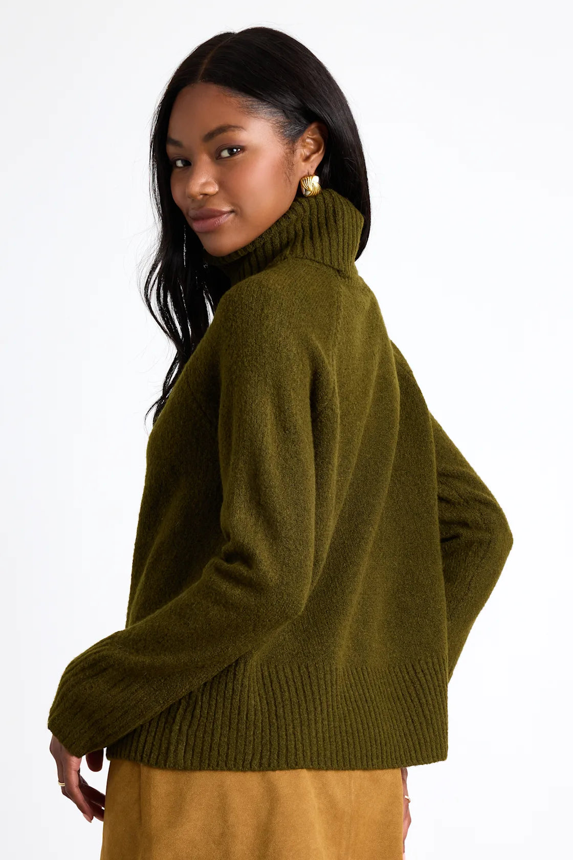 Found the Warmth Beige Turtleneck Pullover Sweater