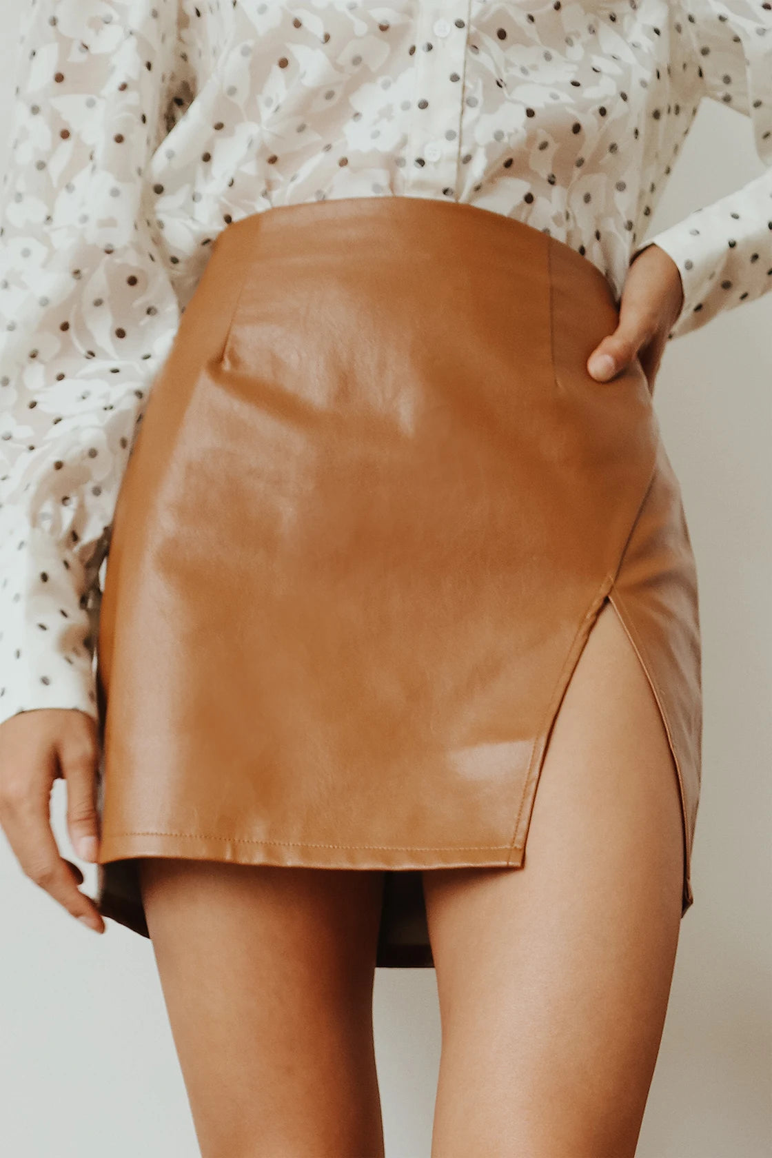 Walking the Walk Black Vegan Leather Mini Skirt