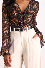 Calais Black and Brown Croc-Embossed Belt Set