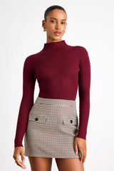 Crawford Black Long Sleeve Mock Neck Bodysuit