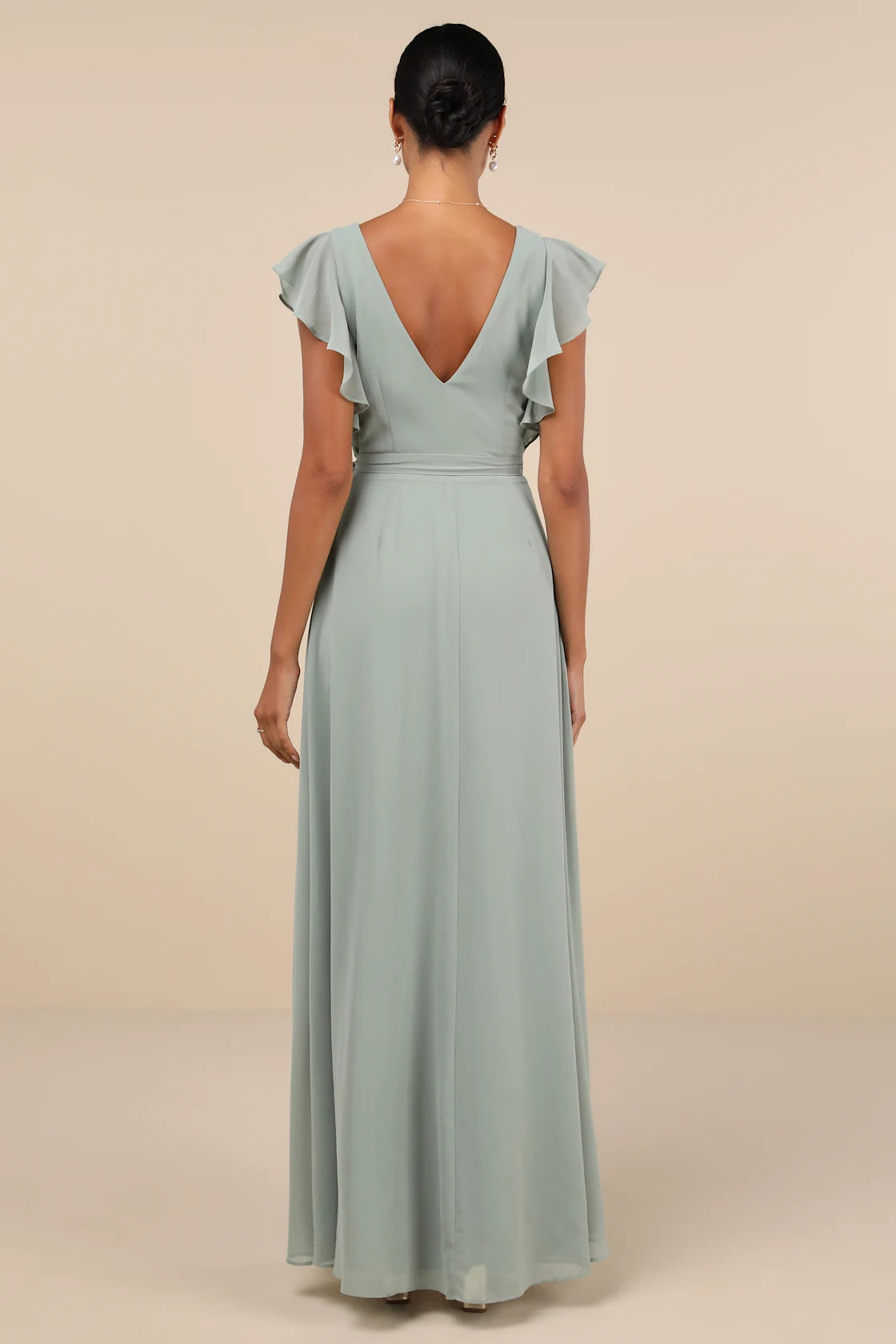 Ravishing Charm Emerald Ruffled Wrap High-Low Maxi Dress
