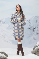 Winter Winds Blue Plaid Shearling Jacket