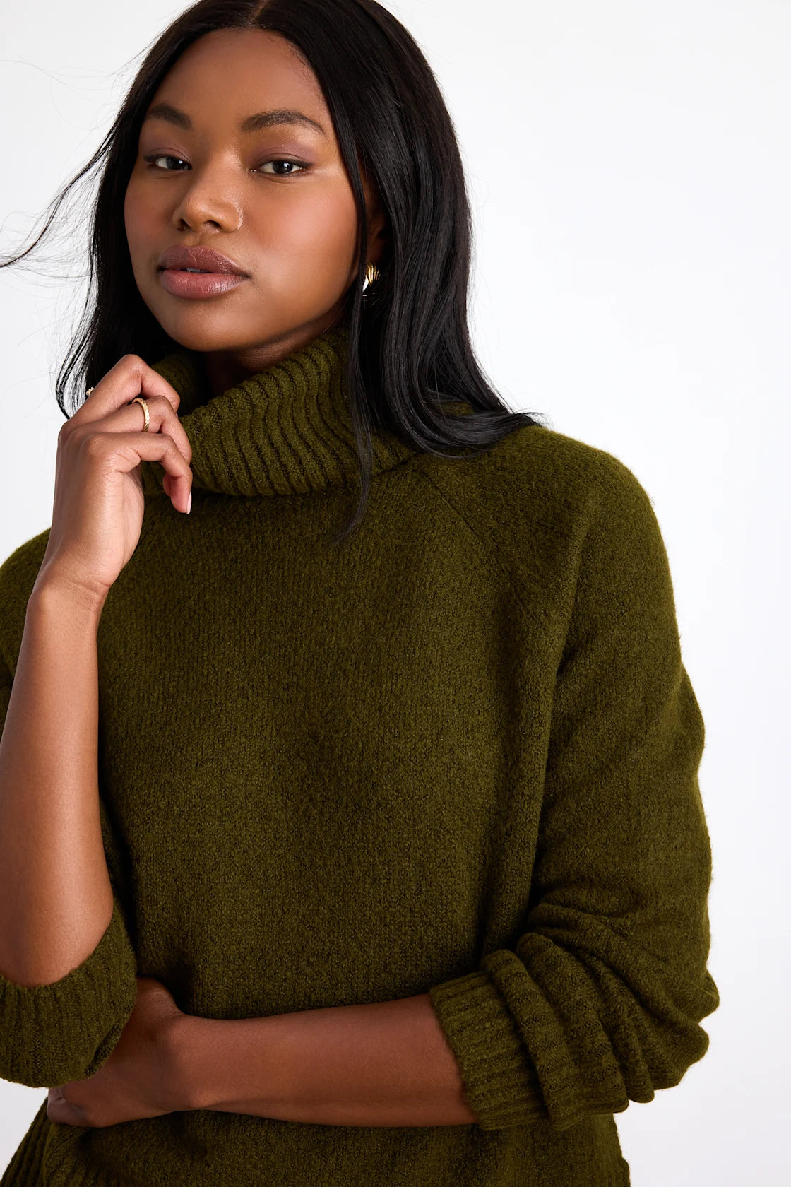 Found the Warmth Beige Turtleneck Pullover Sweater