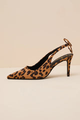 Lacey Leopard Suede Pointed-Toe Slingback Pumps