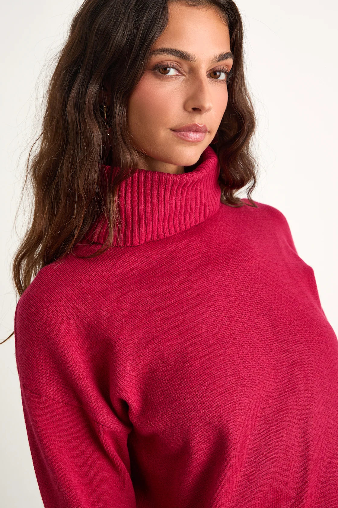 Amazing Memories Berry Red Turtleneck Sweater
