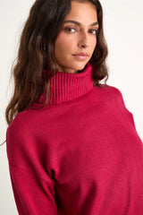 Amazing Memories Berry Red Turtleneck Sweater