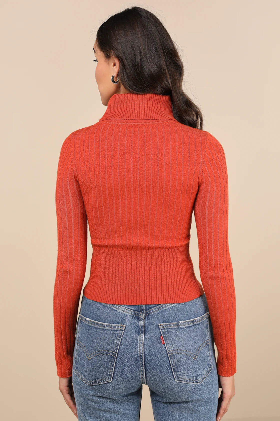 Perfected Comfort Beige Turtleneck Sweater Top