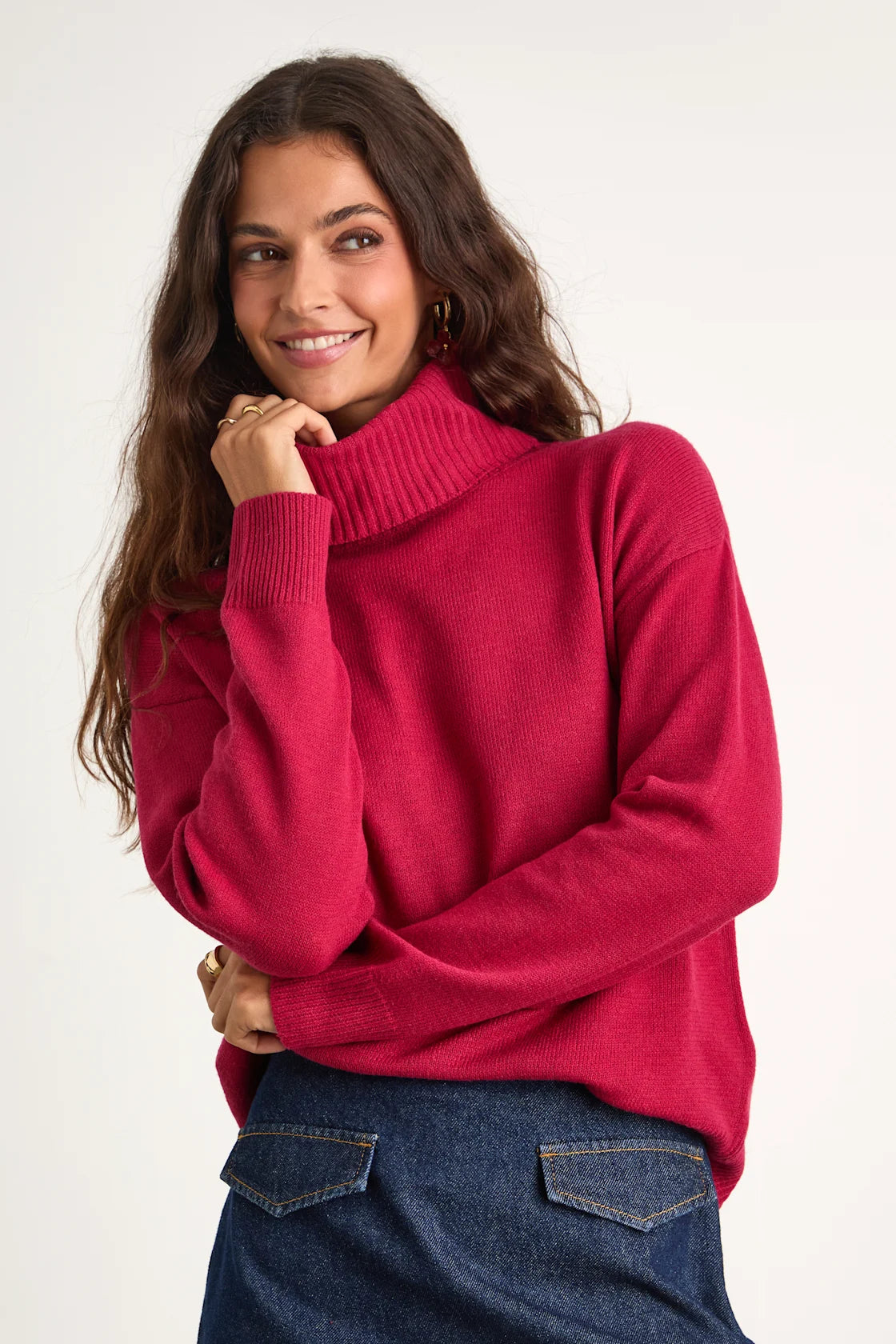 Amazing Memories Berry Red Turtleneck Sweater