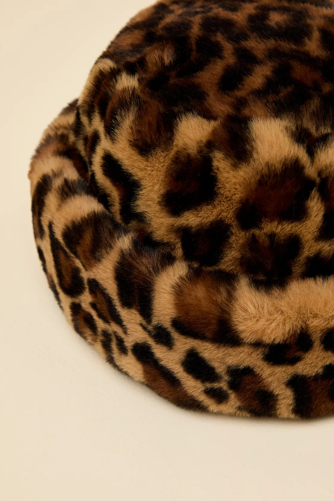 Omoka Brown Leopard Faux Fur Cloche Hat