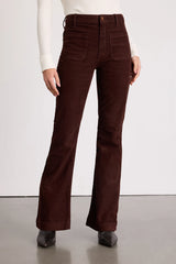 Relia Wine Red Corduroy High-Rise Flare Pants